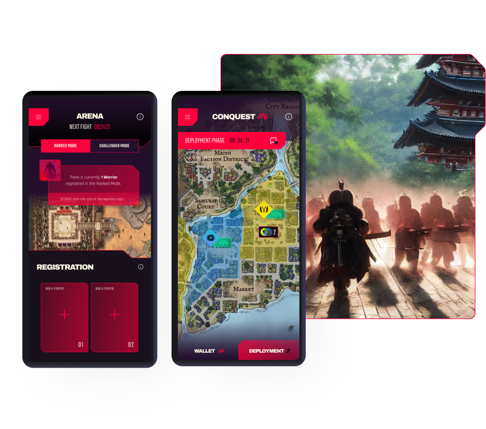 Interface mobile Battle of Gods concept